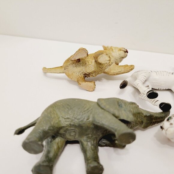 6 Vtg Safari Wild Animal Figures Giraffe Elephant Zebra Lion Cubs Leopard - Picture 6 of 7
